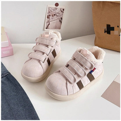 Damen Sneaker Warmfutter Klettverschluss Winter Schuhe