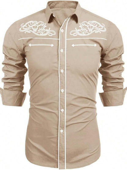 Elegantes Herren Hemd mit Stickerei Modern