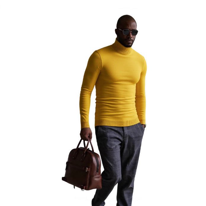 Herren Rollkragenpullover Fein Strukturiert Elegangt - BerlinGlamour