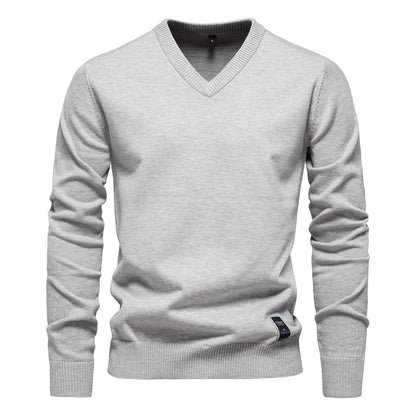Herren Strickpullover V-Ausschnitt Fein Gestrickt Modern