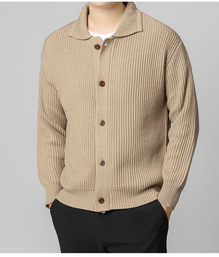 Herren Strickjacke Sportlich Modisch Schalkragen