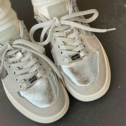 Damen Sneaker Glänzend Atmungsaktiv Trendy Schuhe