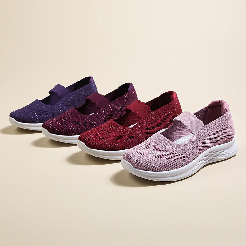 Damen Laufschuhe Leicht Atmungsaktiv Slip-On Schuhe