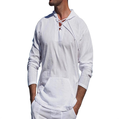 Herren Pullover Kapuzenoberteil Sportlich Mit Kängurutasche Modern
