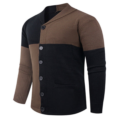 Herren Strickjacke Modern Zopfmuster Mit Taschen