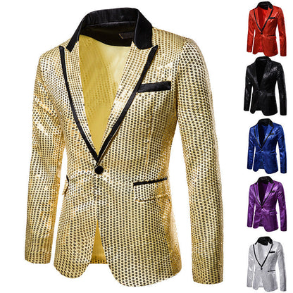 Glitzernder Herren Blazer Pailletten Jacke Party
