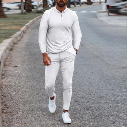 Herren Sportset Hose Oberteil mit Reißverschluss Elastisch Modern
