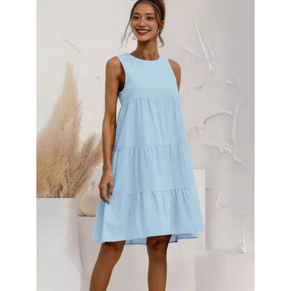 BerlinGlamour Ärmelloses Wickelkleid mit Panel-Design
