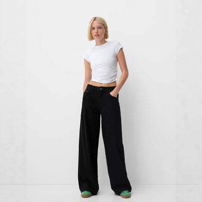 Weite High-Waist Damen Jeans Bequem Denim