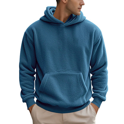 Herren Fleece Hoodie Kuschelig mit Kängurutasche Elastisch