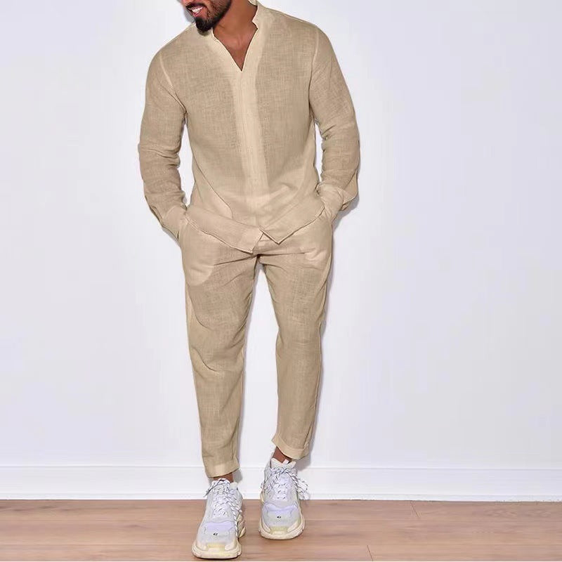 Herren Leinenanzug Bequem Sommer Modern