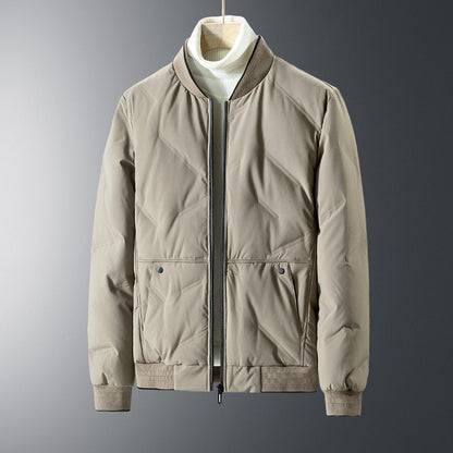 Herren Steppjacke Elastisch Reißverschluss Taschen Warm