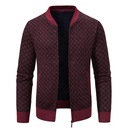 Herren Strickjacke Modern Asymmetrisch Reißverschluss