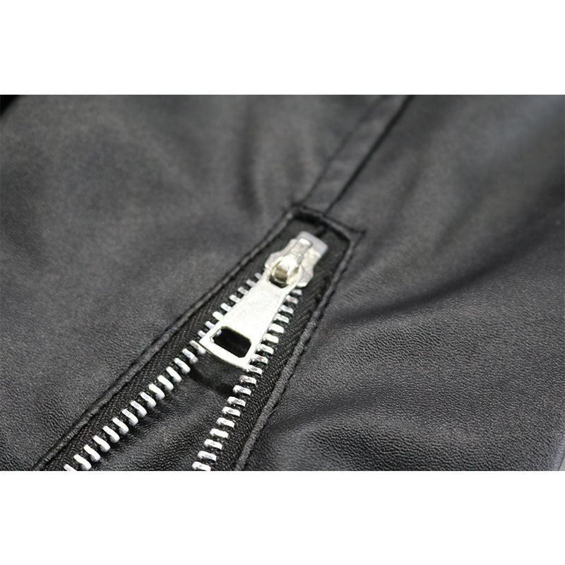 Lederjacke Herren Weich Ledermantel Asymmetrisch