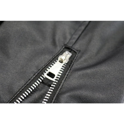 Lederjacke Herren Weich Ledermantel Asymmetrisch
