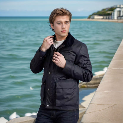 Herren Outdoorjacke Wasserdicht mit Stehkragen Praktisch