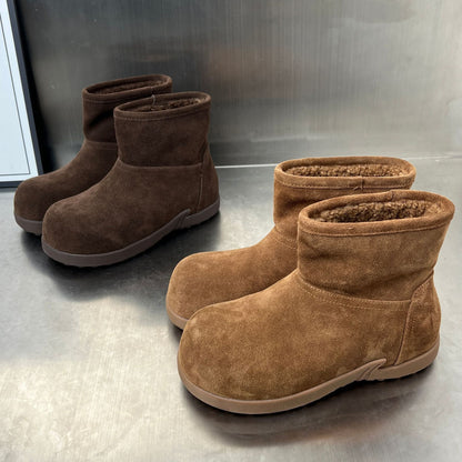 Damen Winterstiefel Bequem Wildleder Schuhe Kuschelig Warm