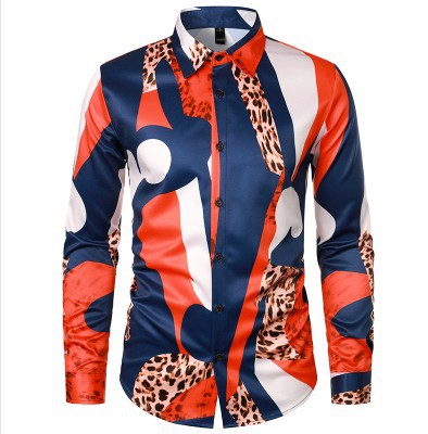 Herren Langarmhemd Modern Grafik Druck Trendy