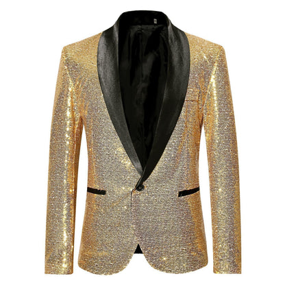 Herren Blazer Pailletten Elegant Glitzernd