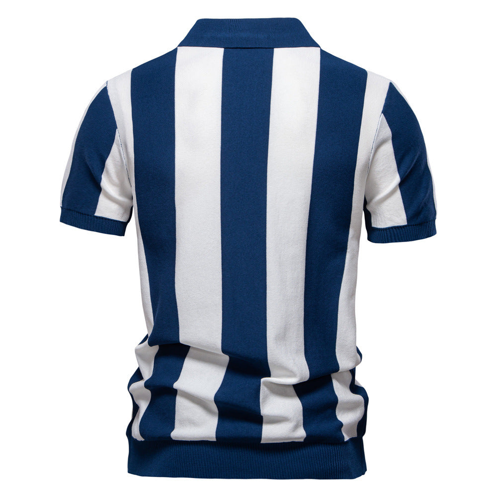 Herren Polo-Shirt Streifenmuster Modern Baumwolle