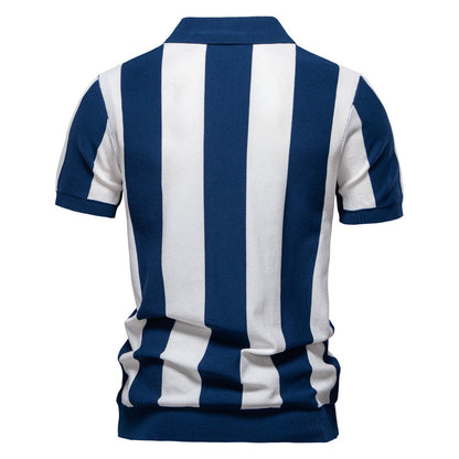 Herren Polo-Shirt Streifenmuster Modern Baumwolle