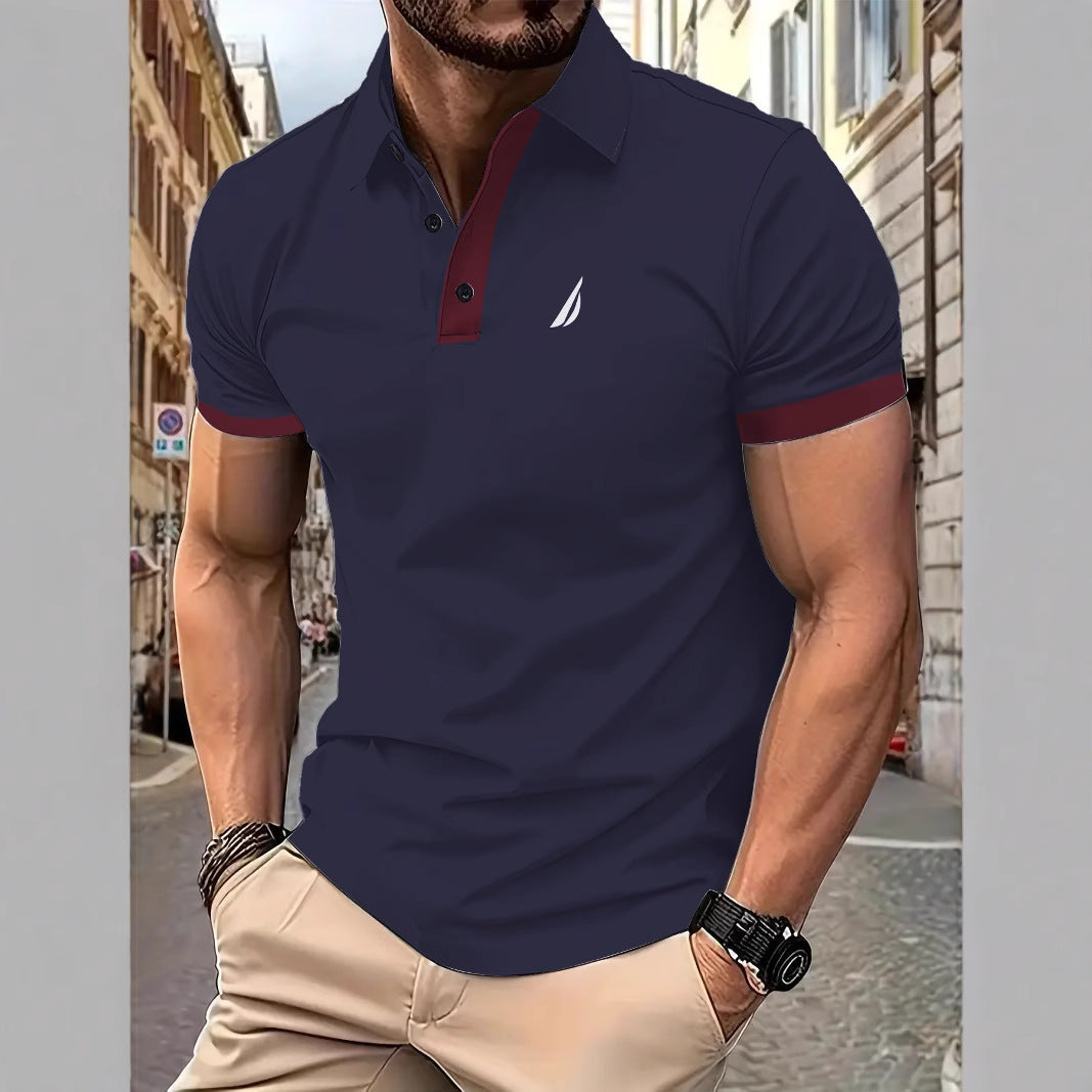 Herren Polohemd Elegant Moderner Kragen Knopfleiste - BerlinGlamour