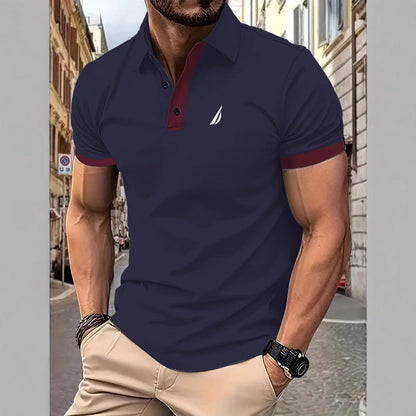 Herren Polohemd Elegant Moderner Kragen Knopfleiste - BerlinGlamour