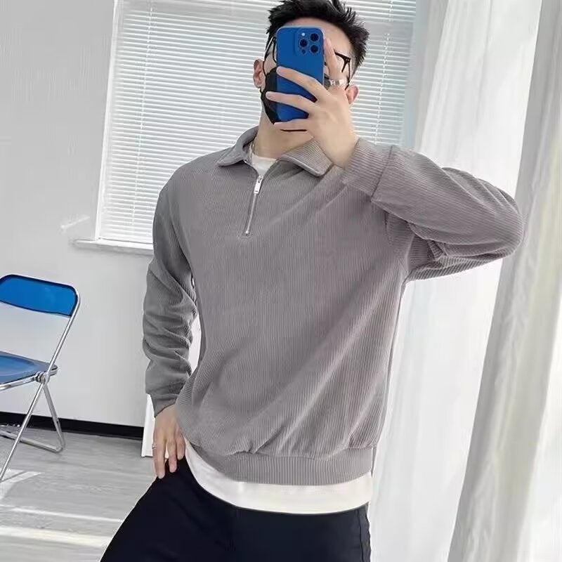 Strickpullover Reißverschluss Kragen Bequem Stilvoll