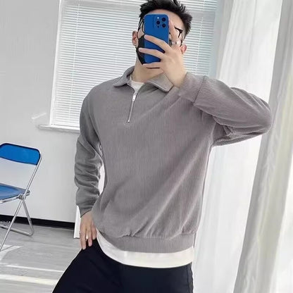 Strickpullover Reißverschluss Kragen Bequem Stilvoll