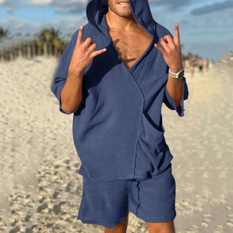 Herren Kapuzenpullover Kurz Casual mit Taschen - BerlinGlamour