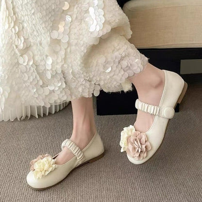 Damen Ballerinas Elastisch Floralmuster Frauen Schuhe