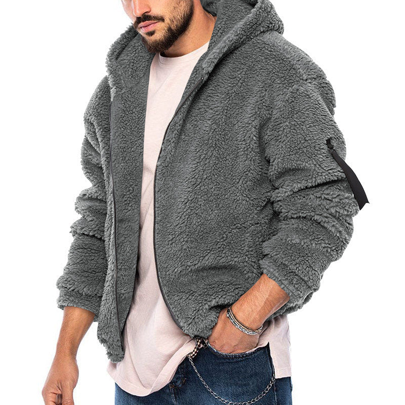 Herren Fleece Pullover Kapuze Teddy Weich Warm