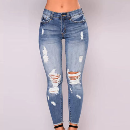 Skinny Jeans Damen Destroyed Effekt Stretch - BerlinGlamour