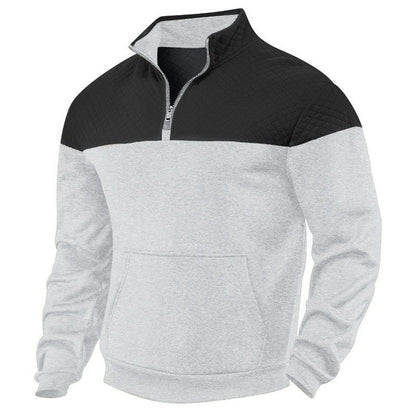 Herren Fleece Pullover Halbhoch Warm Strukturiert
