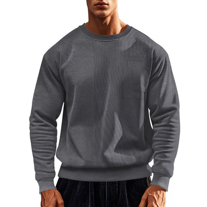 Herren Sweatshirt Sportlich mit Tasche und Logo