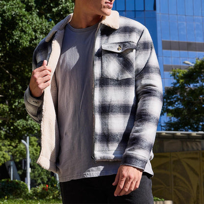 Herren Flanelljacke Warm Fleece Innenjacke Stylisch - BerlinGlamour