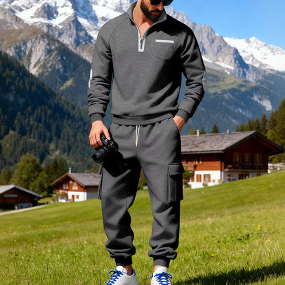 Herren Sportanzug Freizeitanzug Modern mit Taschen