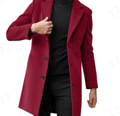 Herren Wollmantel Modern Schnitt Warm Elegant