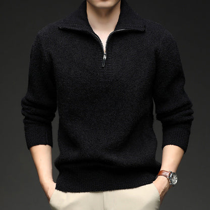 Herren Pullover Reißverschluss Kragen Warm