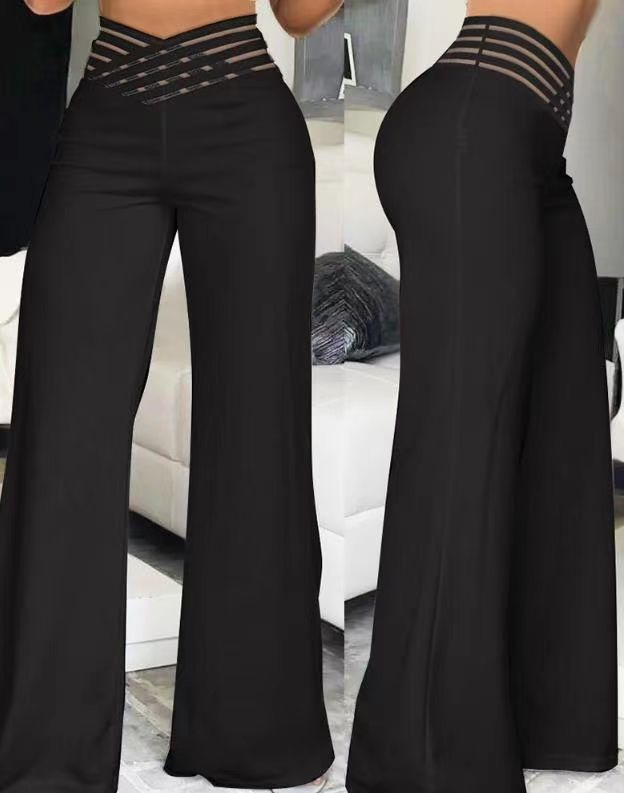 Hohe Taille Jeans Weite Beine Stretch Komfort