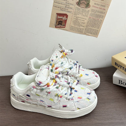 Damen Sneaker Bunt Sportlich Bequem Schnüren