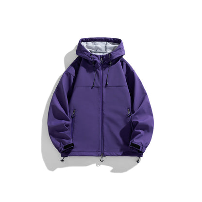 Herren Outdoorjacke Winddicht Funktionell Verstellbare Kapuze