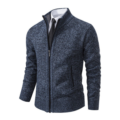 Herren Strickjacke Elegant Reißverschluss Kragen