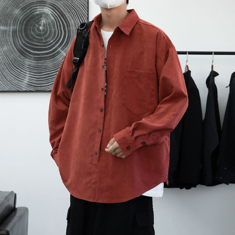 Herren Overshirt Baumwolle Lässig mit Brusttasche