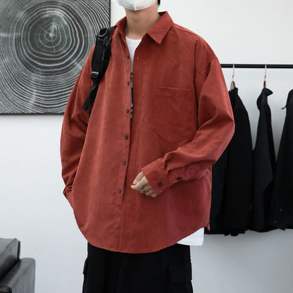 Herren Overshirt Baumwolle Lässig mit Brusttasche