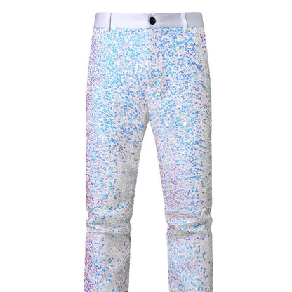 Glitzernde Herrenhose mit Pailletten Effekt Partyhose