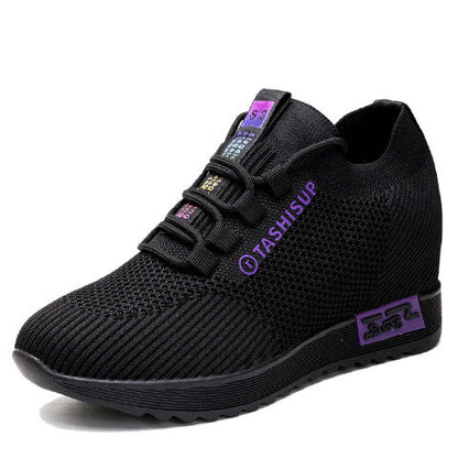 Damen Sneaker Hochschnitt Wedge Komfortschuhe atmungsaktiv