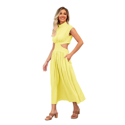 Sommerkleid Damen Cut-Out Halskragen Modern