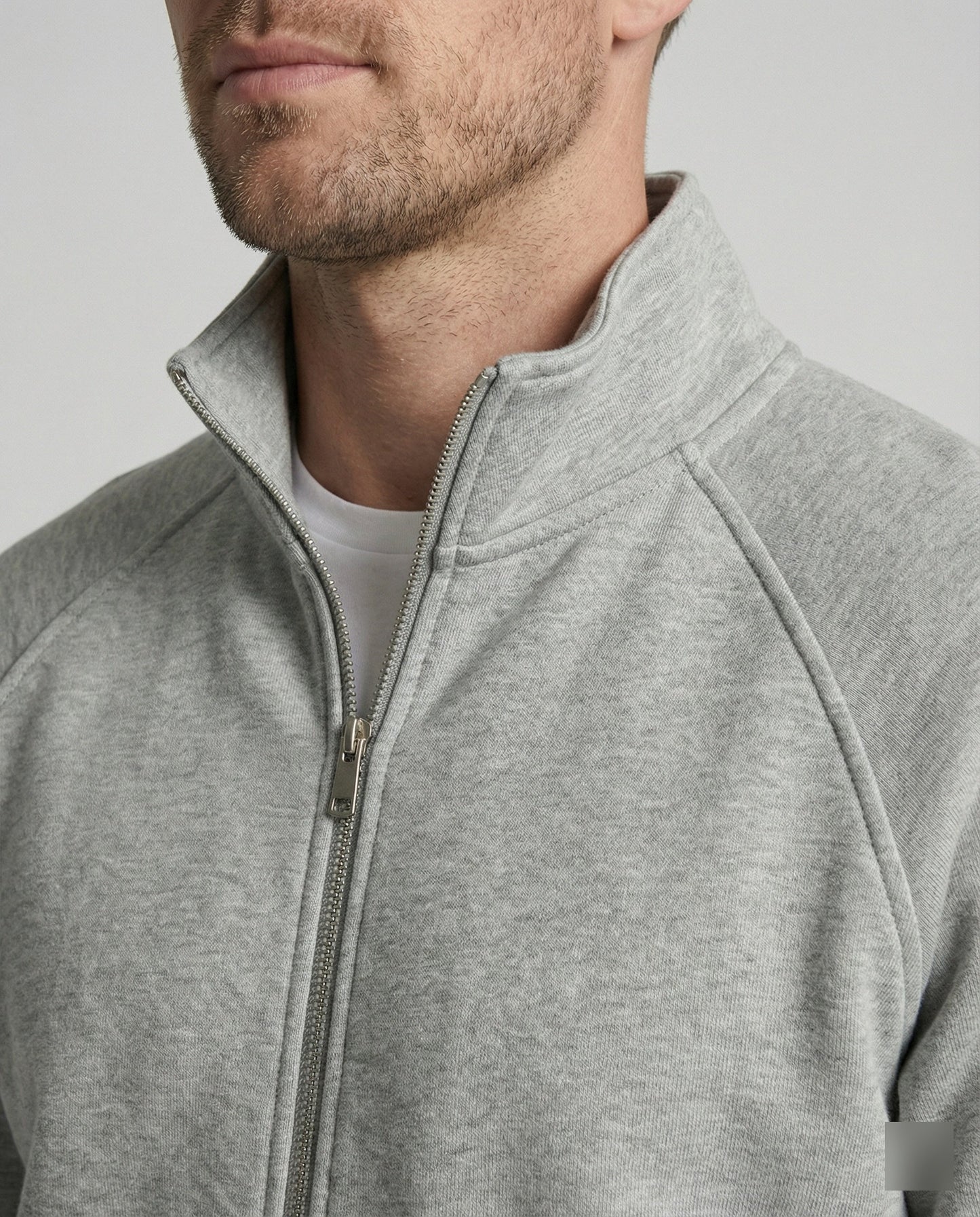 Herren Sweatjacke Weit Geschnitten Stehkragen Reißverschluss