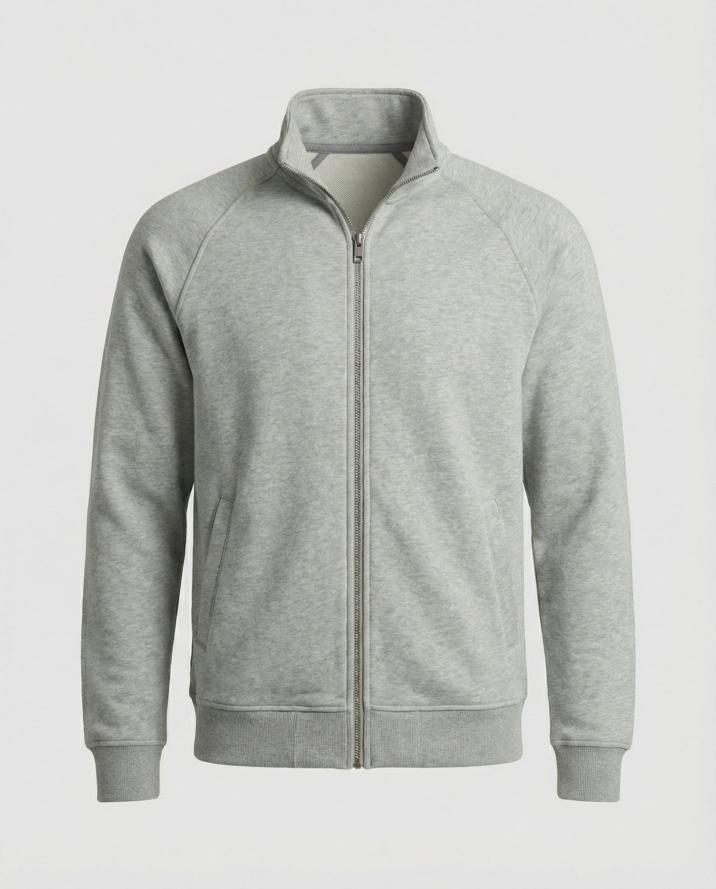 Herren Sweatjacke Weit Geschnitten Stehkragen Reißverschluss